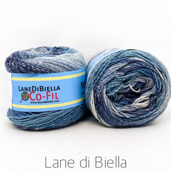 gomitolo misto lana acrilico 350mt blu azzurro bianco